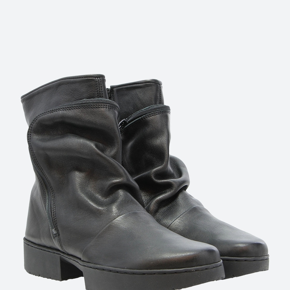 Trippen Sport Clutch Black Leather Ankle Boots Women's 10 German Handcrafted - Picture 3 of 16
